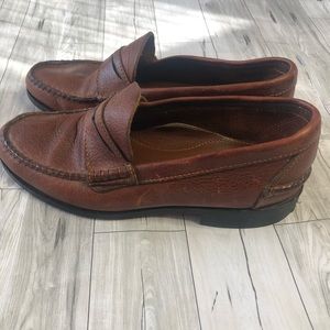 Orvis Loafers Mens Brown Leather Slip on Shoes